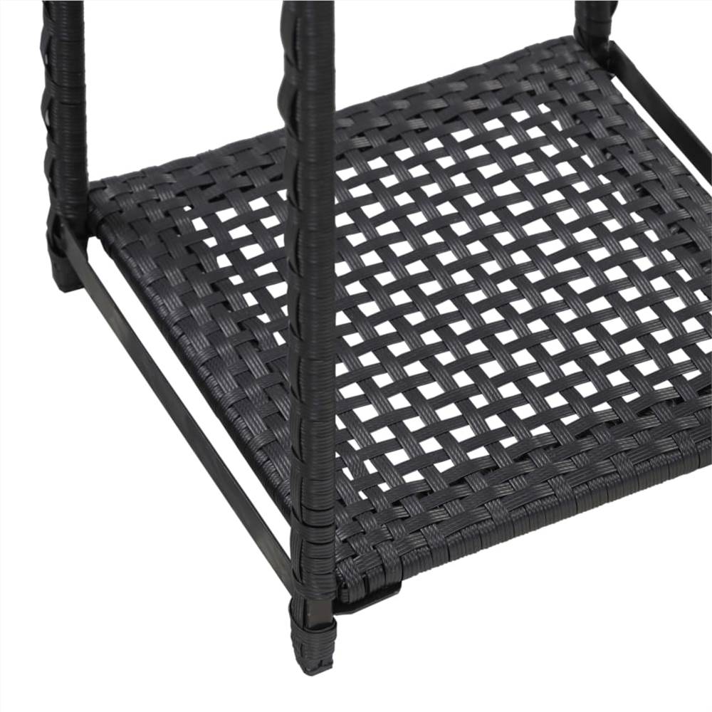 Storage Shelf Black 30x30x120 cm Poly Rattan