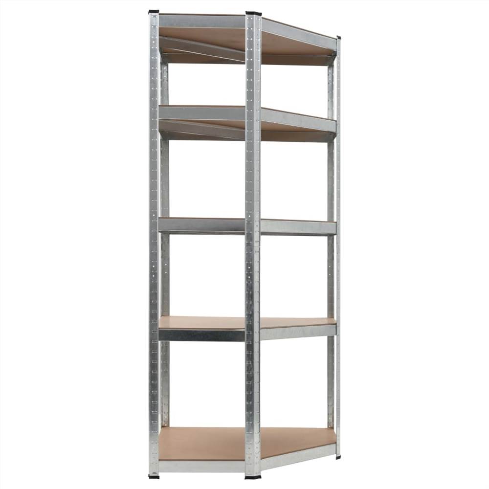 Storage Shelf Silver 75x75x180 cm Steel and MDF