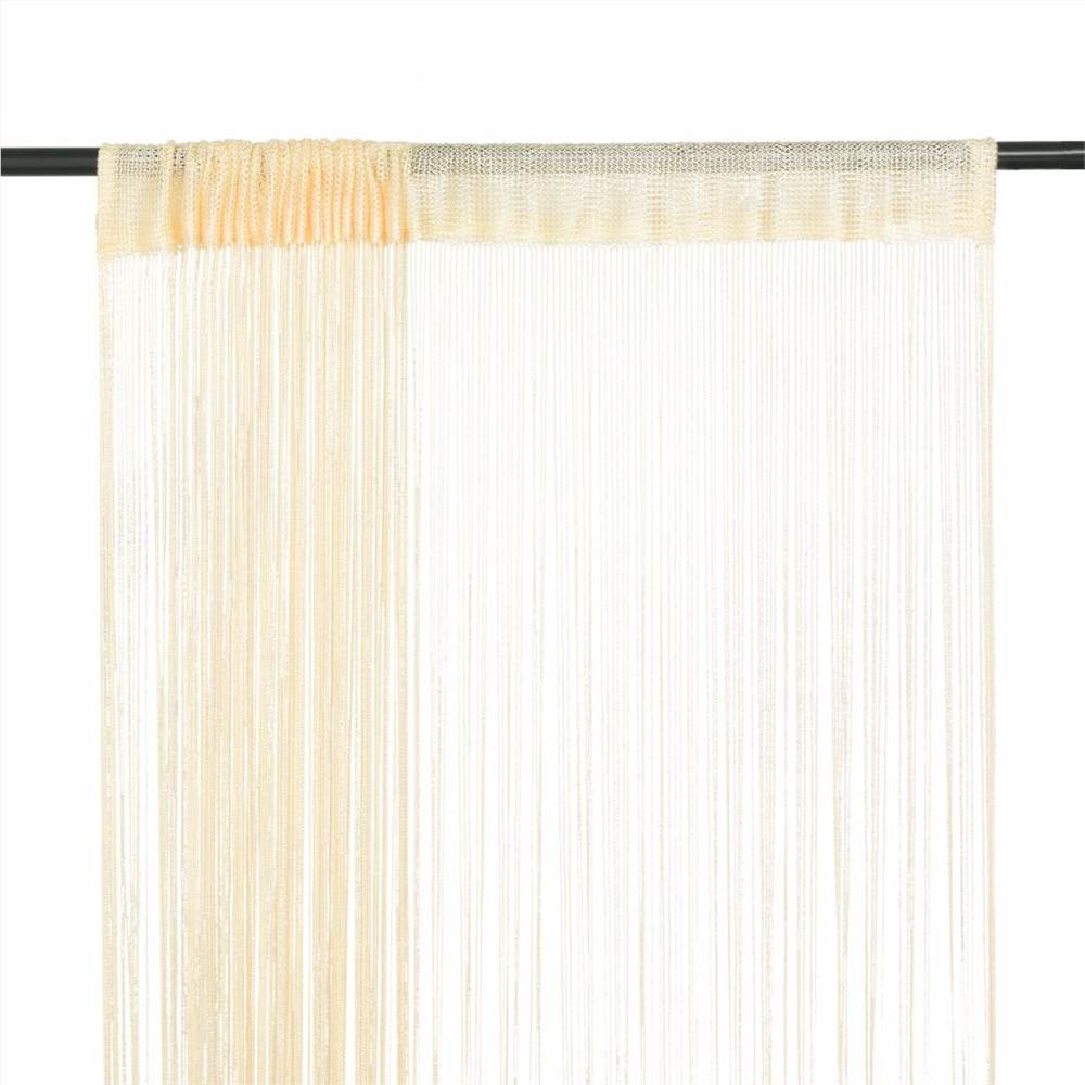 String Curtains 2 pcs 140x250 cm Cream