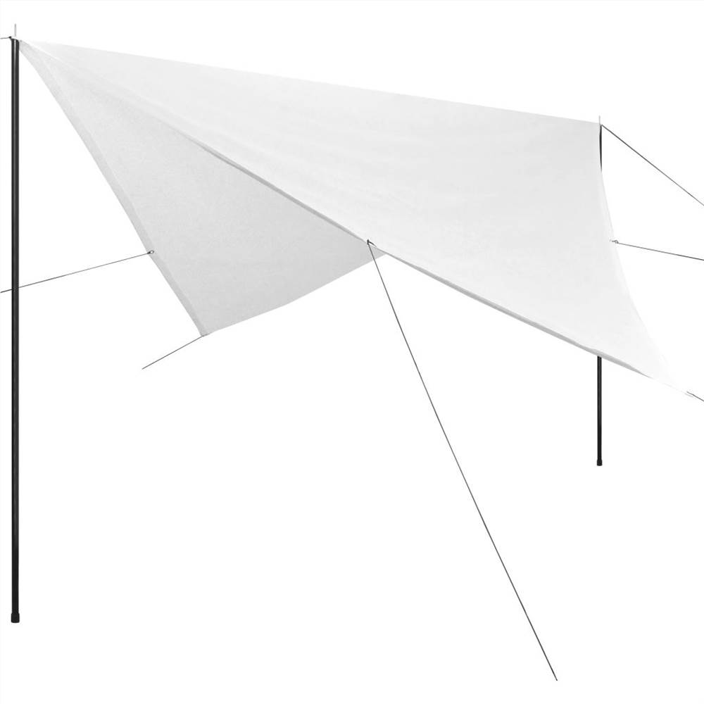 

Sunshade Tarp with Poles HDPE Square 5x5 m White