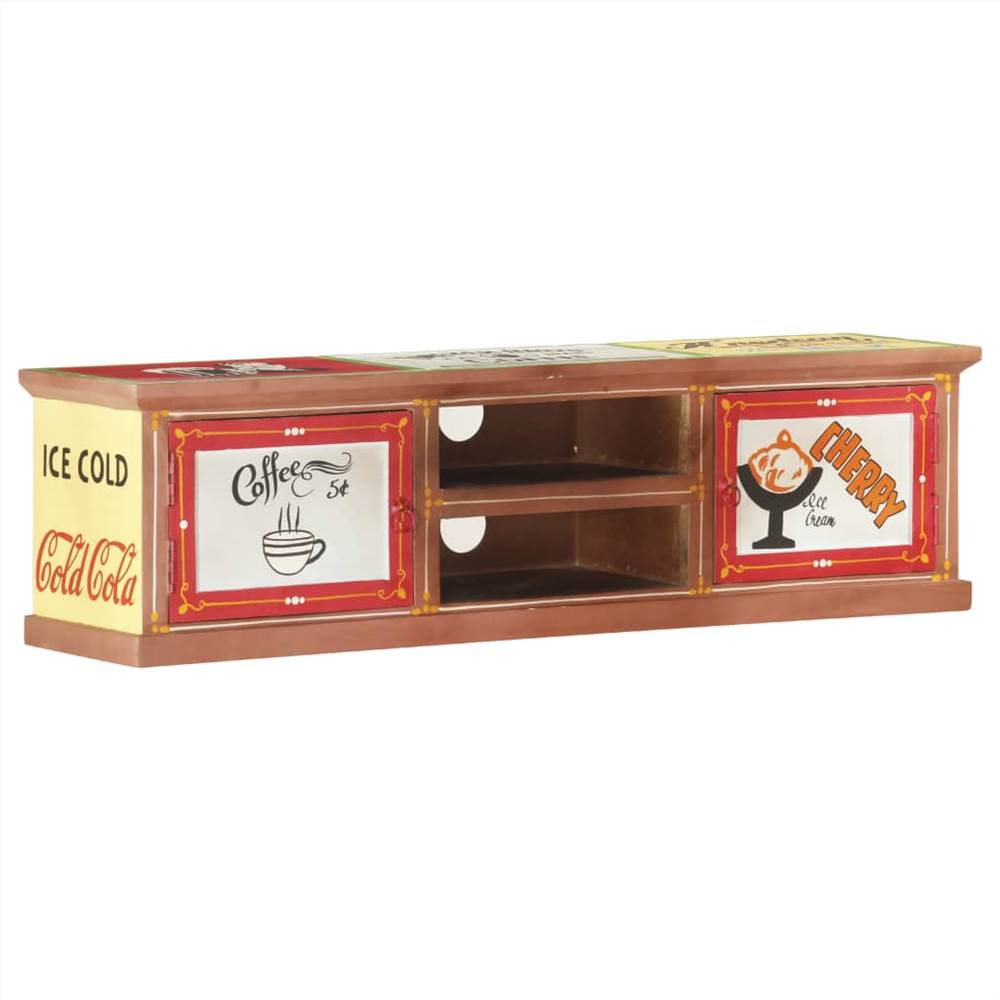 

TV Cabinet 130x30x36 cm Hand Painted Solid Mango Wood