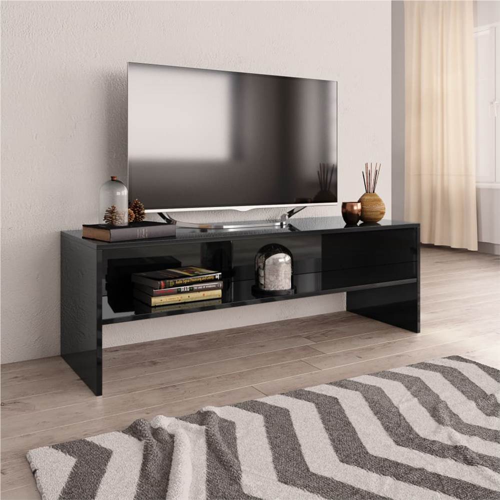 TV Cabinet High Gloss Black 120x40x40 cm Chipboard