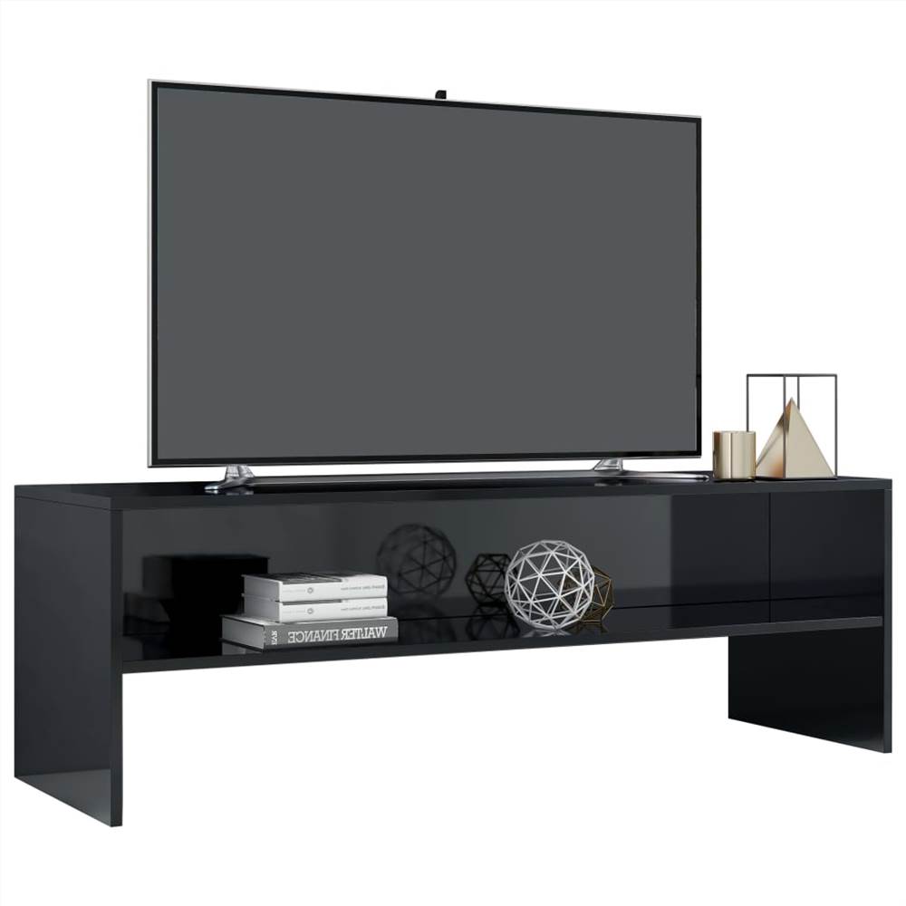 TV Cabinet High Gloss Black 120x40x40 Cm Chipboard 8 TV Cabinet High Gloss Black 120x40x40 cm Chipboard