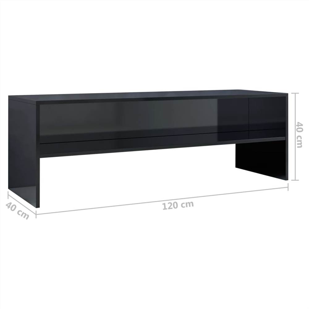TV Cabinet High Gloss Black 120x40x40 cm Chipboard