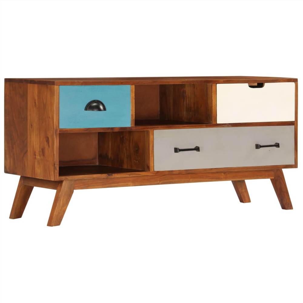 

TV Cabinet with 3 Drawers 110x35x50 cm Solid Acacia Wood