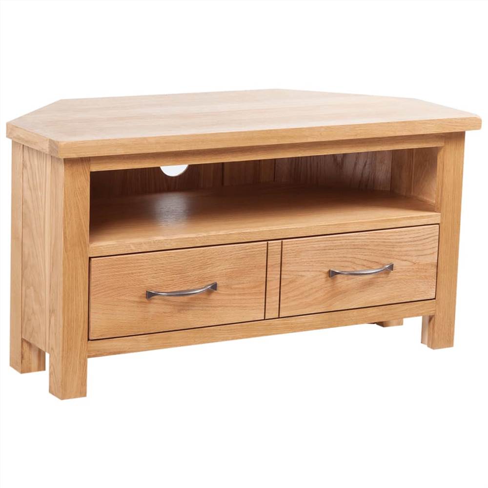 

TV Cabinet with Drawer 88 x 42 x 46 cm Solid Oak Wood