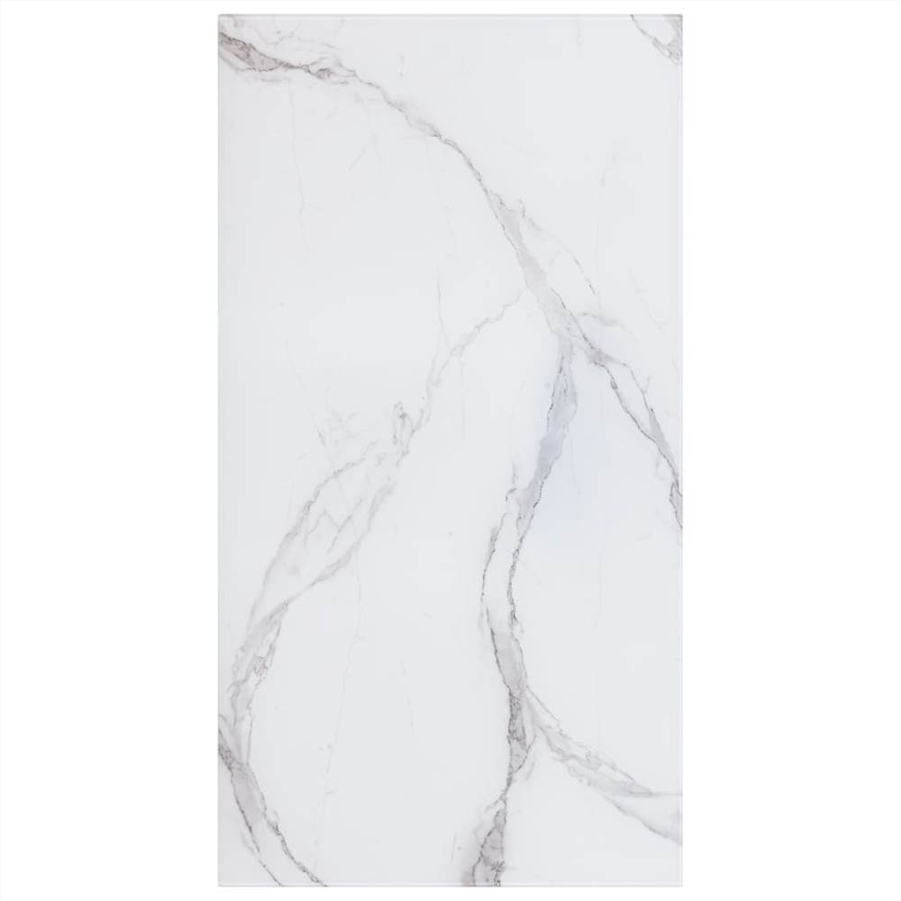 

Table Top White Rectangular 120x65 cm Glass with Marble Texture