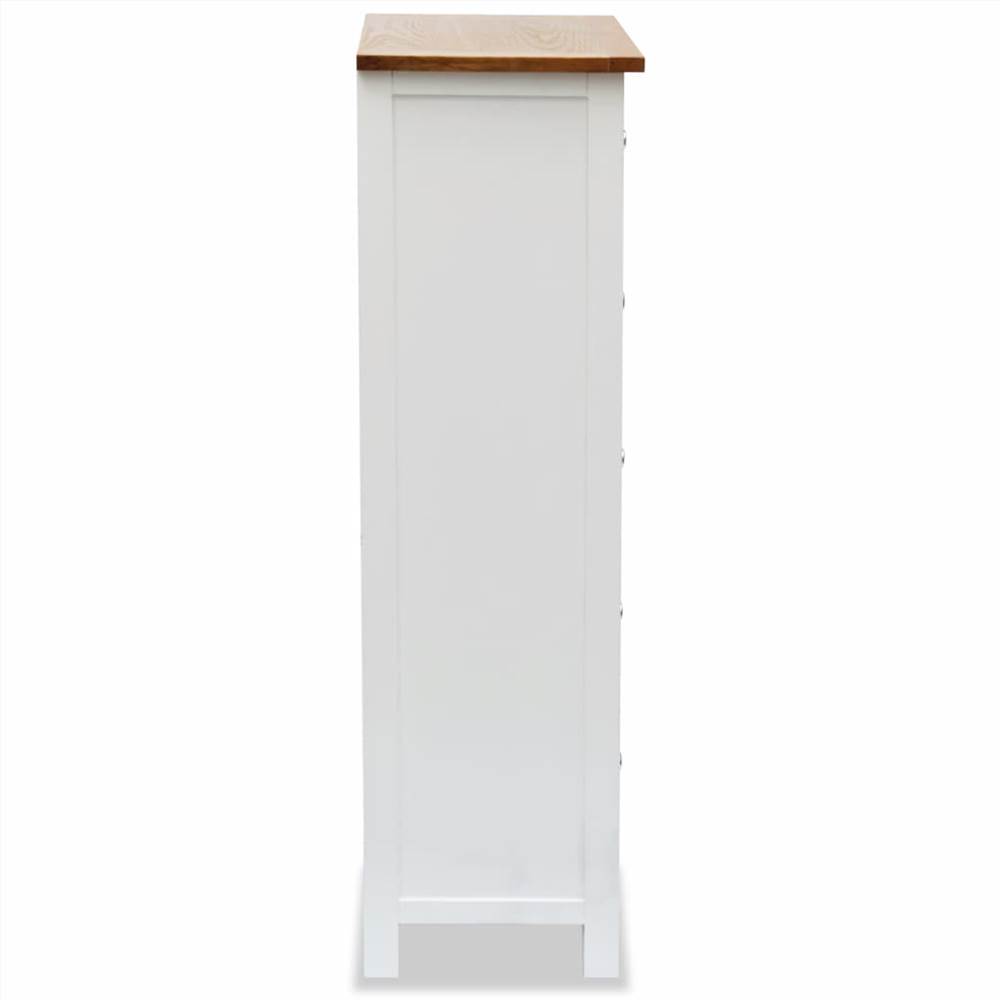 Tall Chest of Drawers 45x32x115 cm Solid Oak Wood