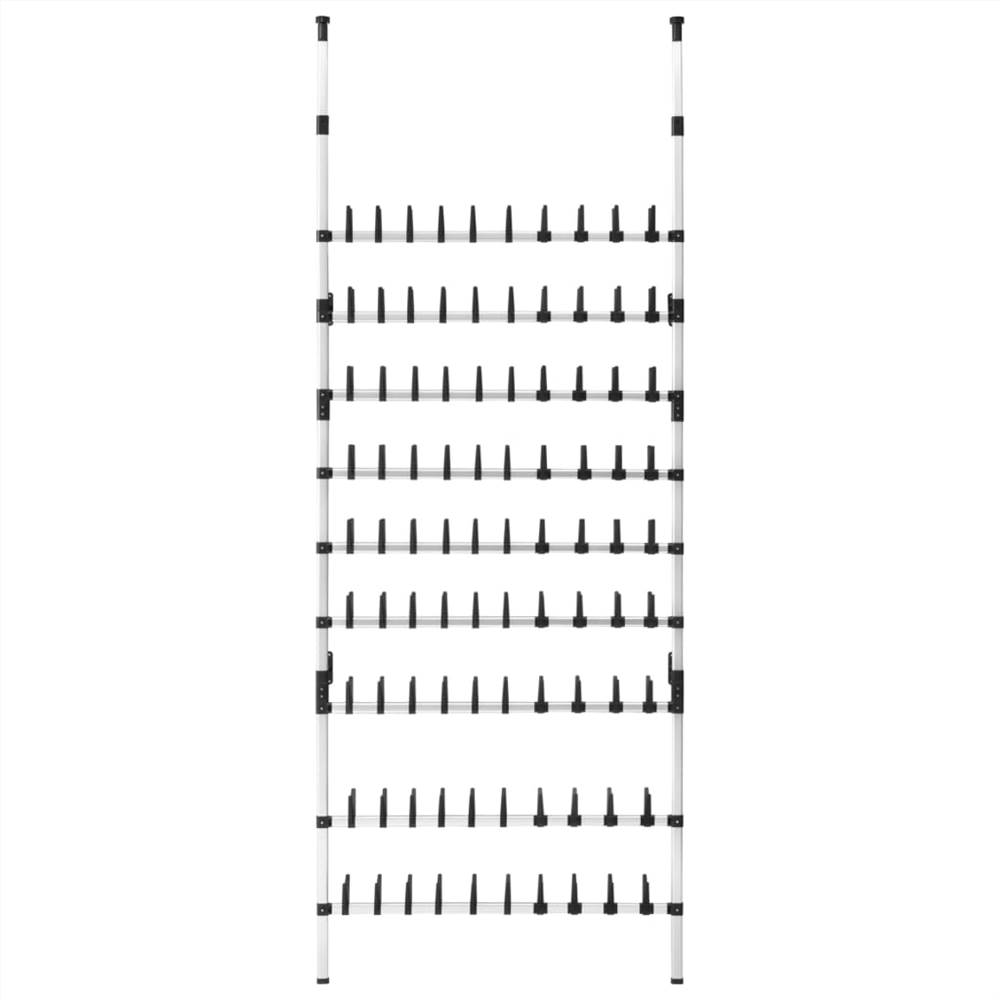Telescopic Shoe Rack with Rods Aluminium