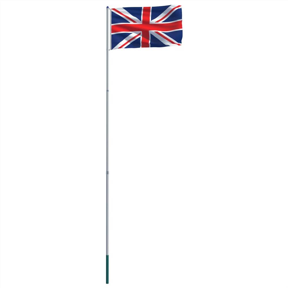 UK Flag and Pole Aluminium 6 m