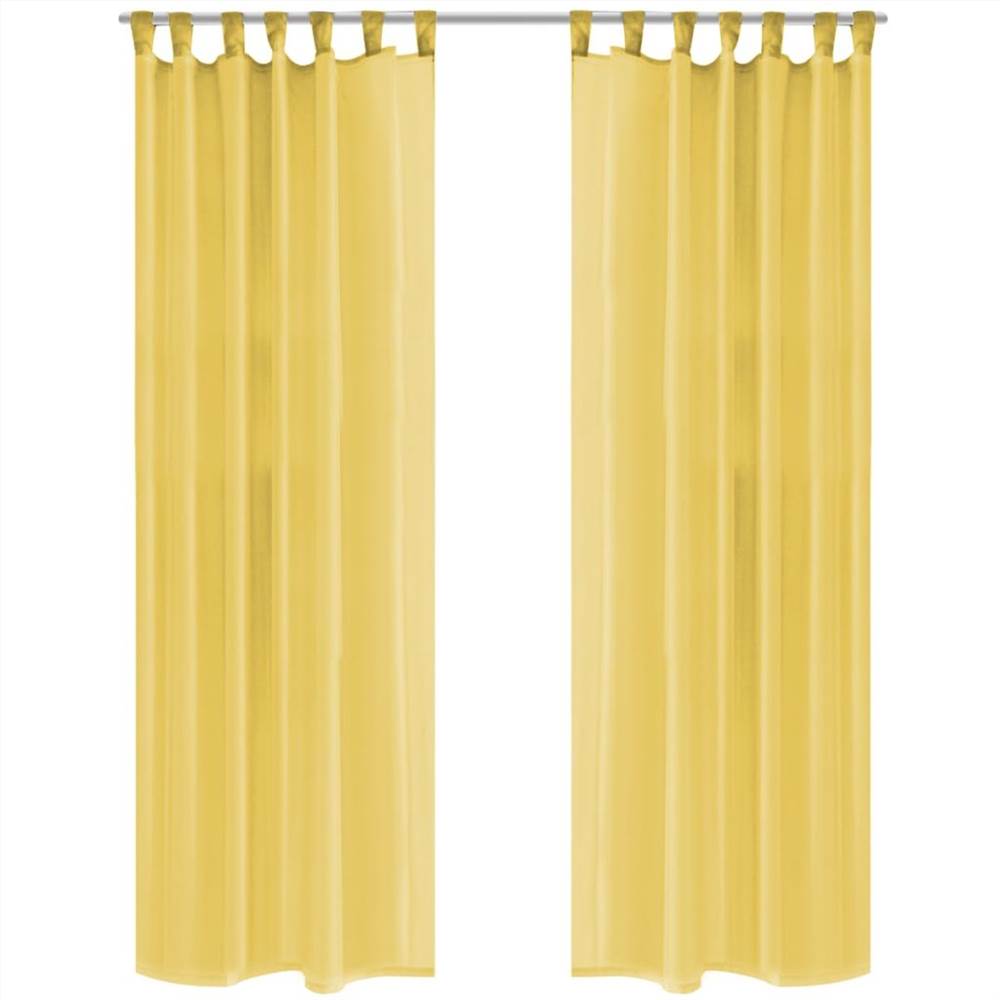 

Voile Curtains 2 pcs 140x175 cm Yellow