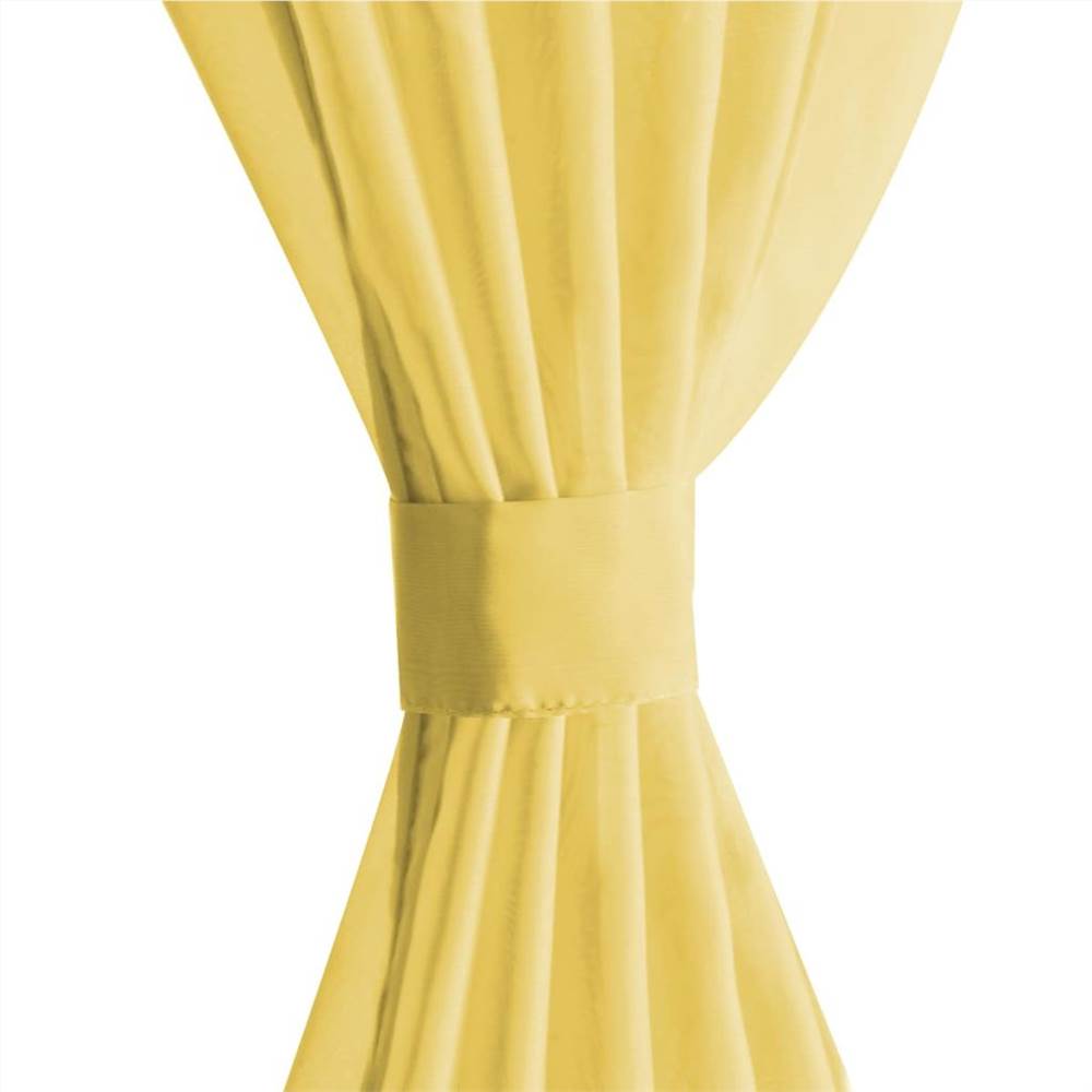 Voile Curtains 2 pcs 140x175 cm Yellow