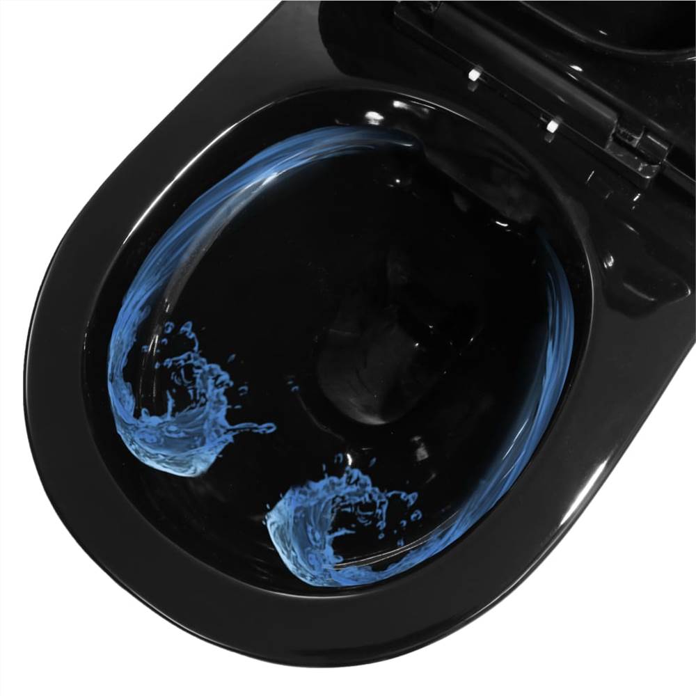Wall Hung Rimless Toilet Ceramic Black