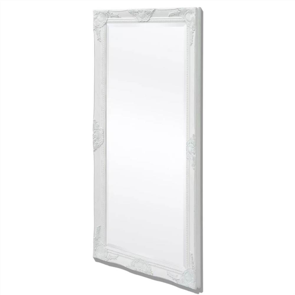 مرآة حائط على الطراز الباروكي 120x60 سم أبيض