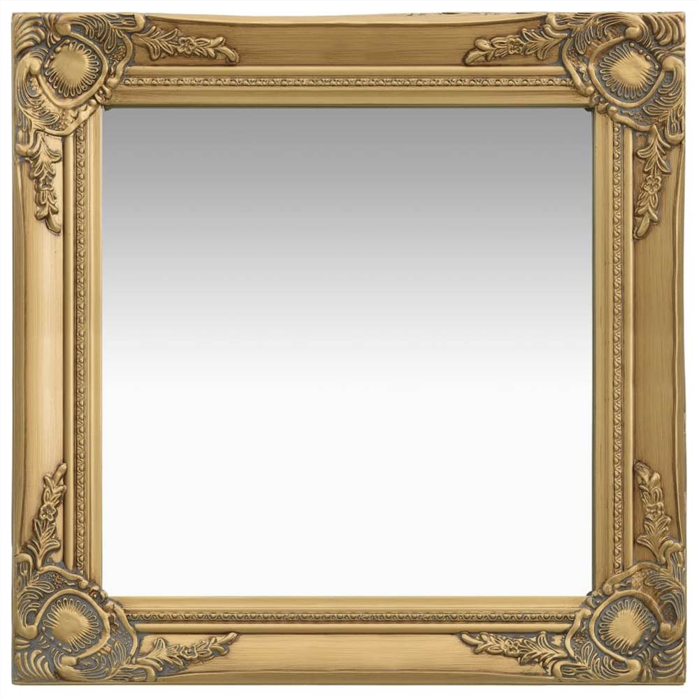 مرآة حائط على الطراز الباروكي 50x50 سم ذهبي