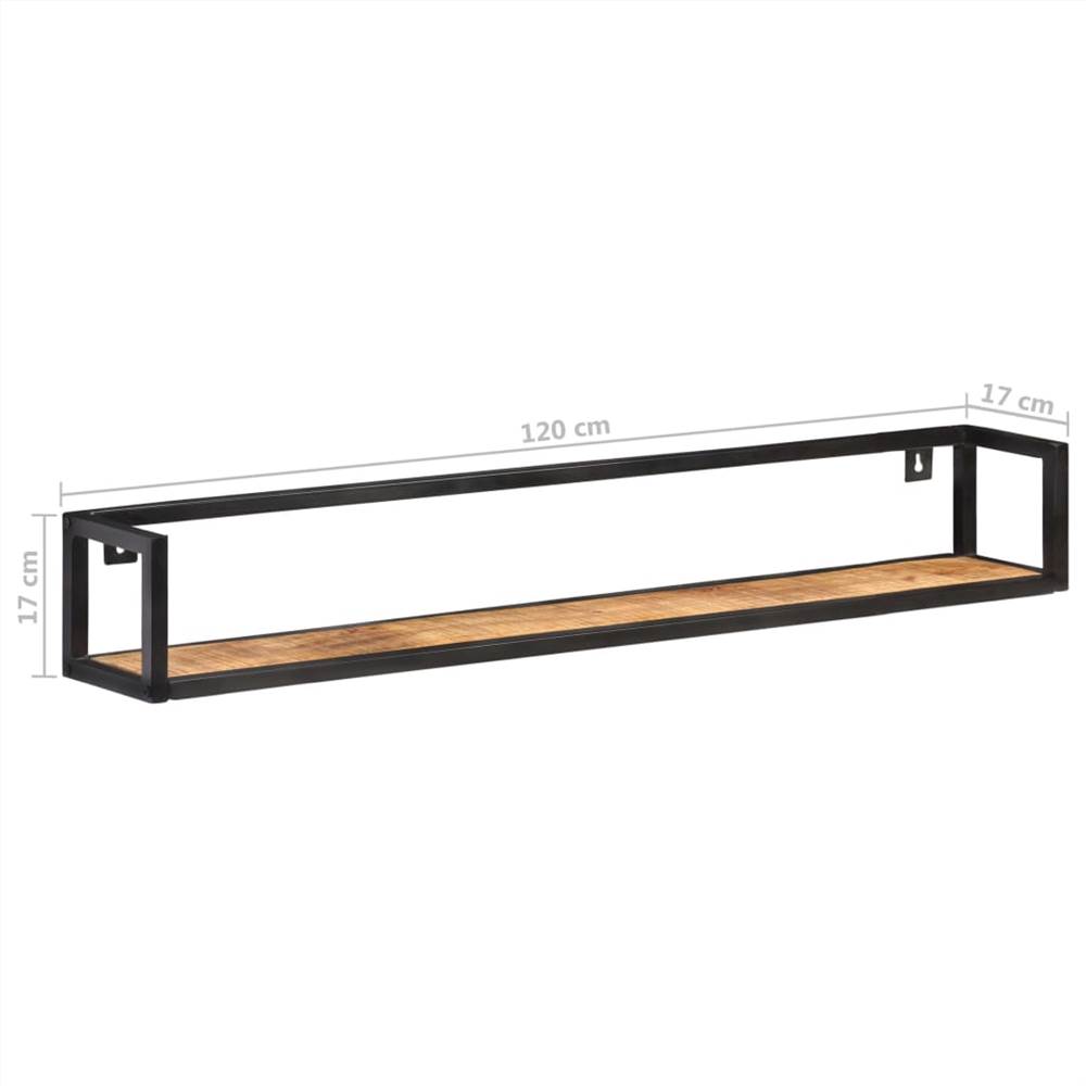 Wall Shelves 2 pcs 120 cm Rough Mango Wood