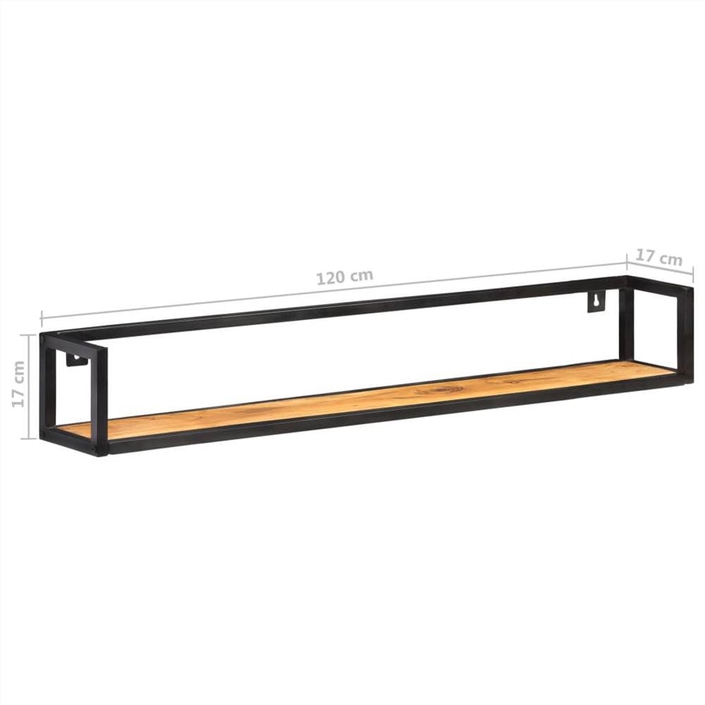 Wall Shelves 2 pcs 120 cm Solid Acacia Wood