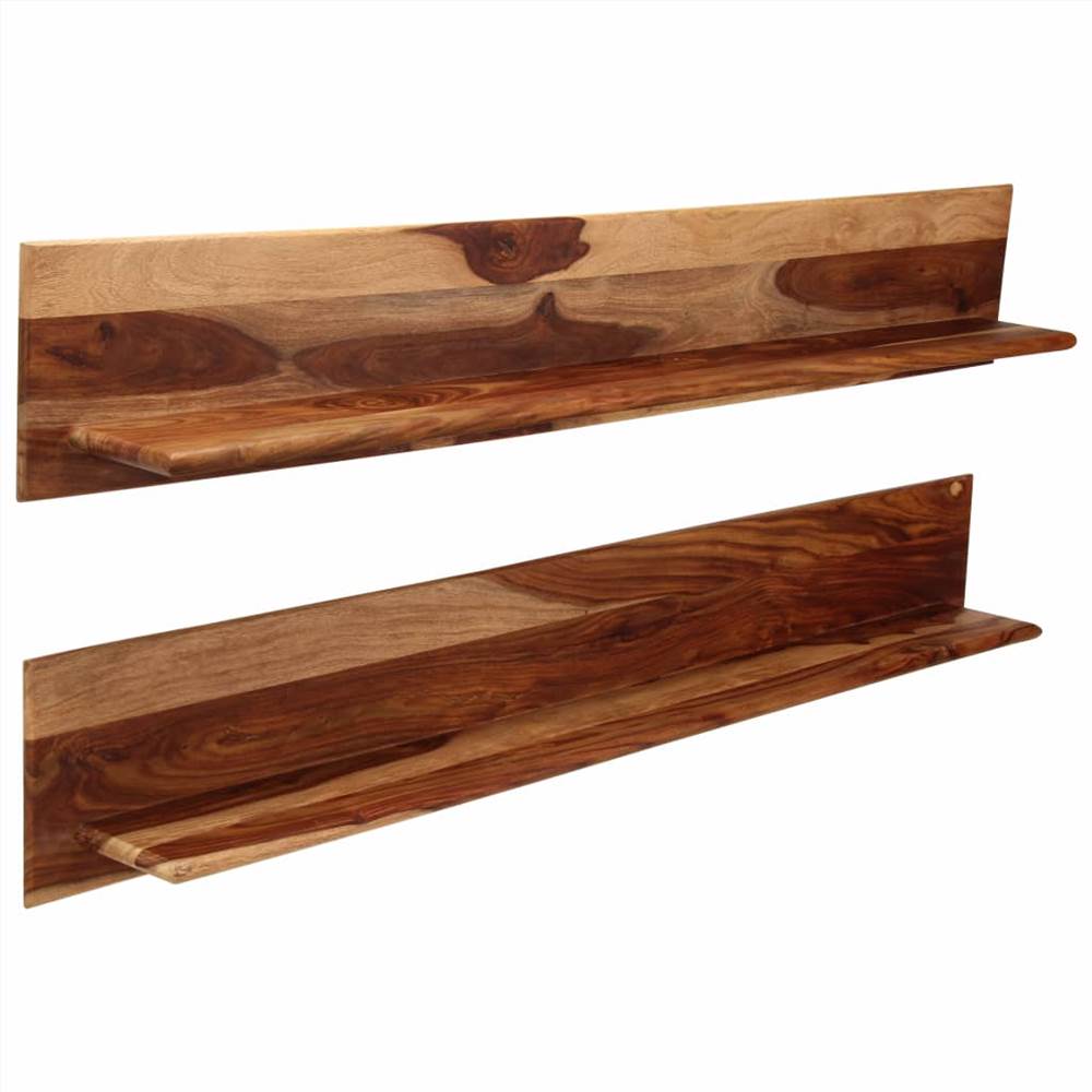 Wall Shelves 2 pcs 169x26x20 cm Solid Sheesham Wood