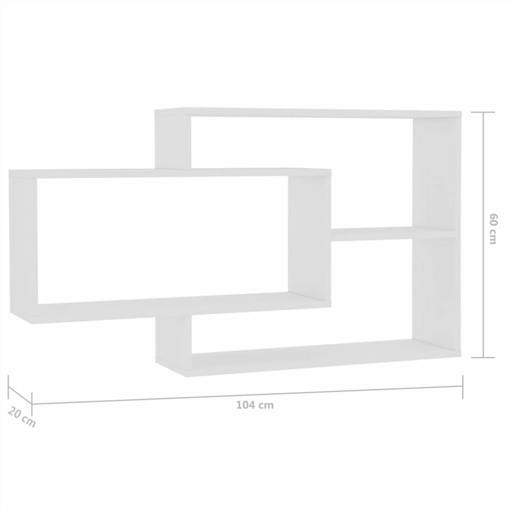 Wall Shelves White 104x20x60 cm Chipboard