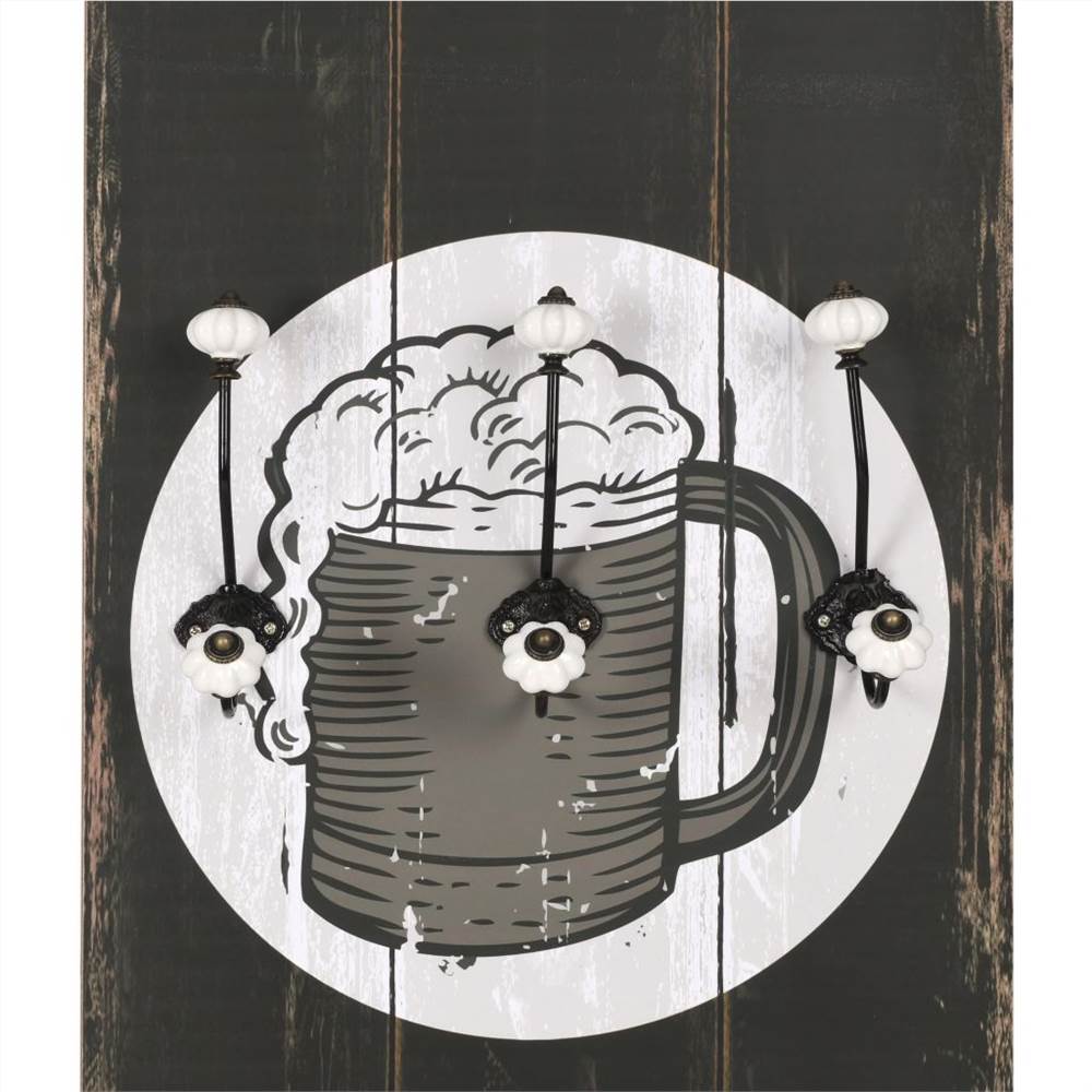 Wall-mounted Coat Rack with 6 Hooks 120x40 cm BEER CHEAPER