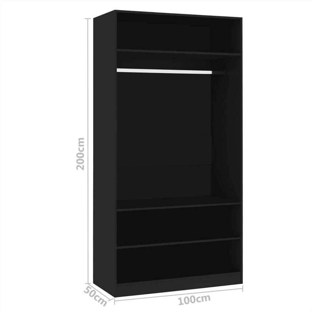 Wardrobe Black 100x50x200 cm Chipboard