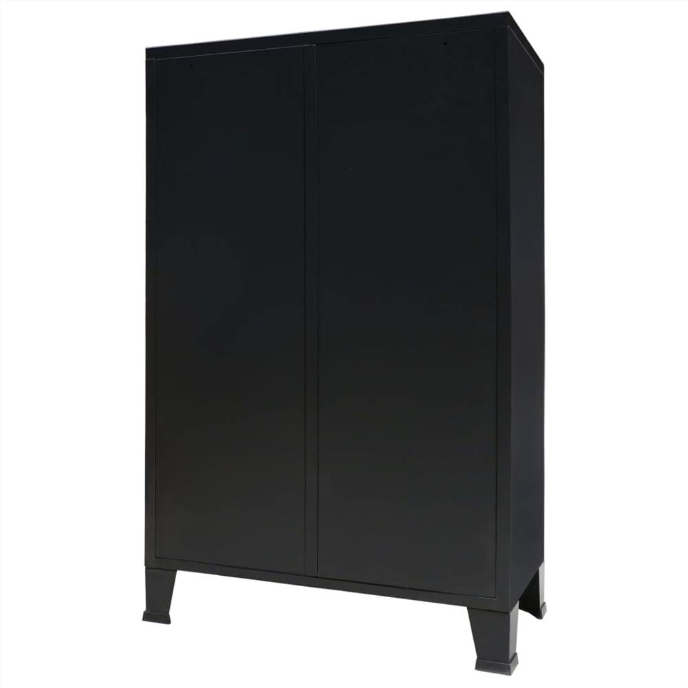 Wardrobe Metal Industrial Style 67x35x107 Cm Black 8 Wardrobe Metal Industrial Style 67x35x107 cm Black