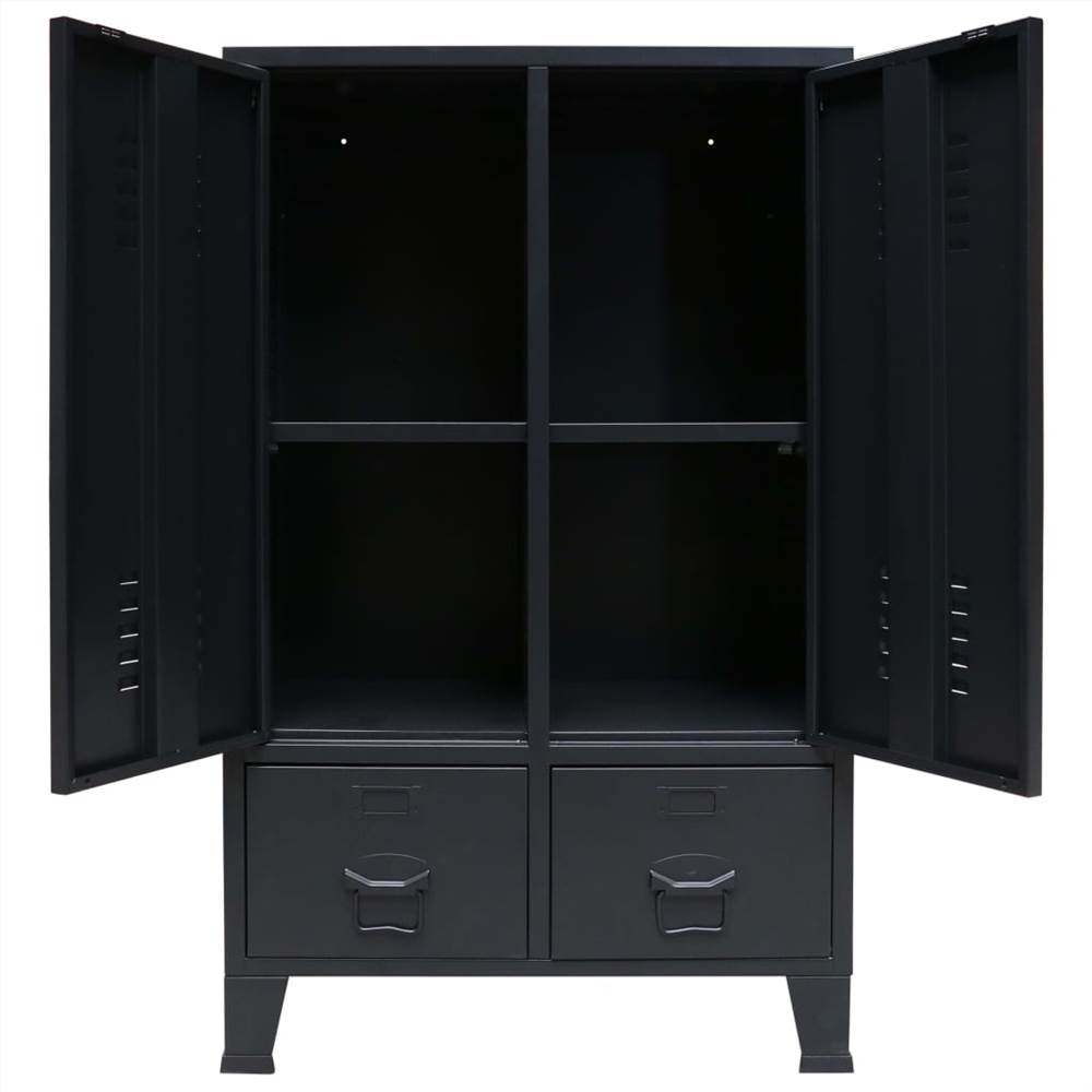 Wardrobe Metal Industrial Style 67x35x107 Cm Black 9 Wardrobe Metal Industrial Style 67x35x107 cm Black