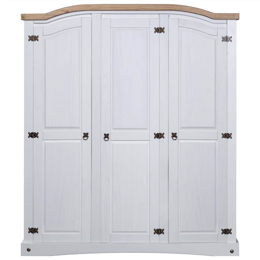Wardrobe Mexican Pine Corona Range 3 Doors White