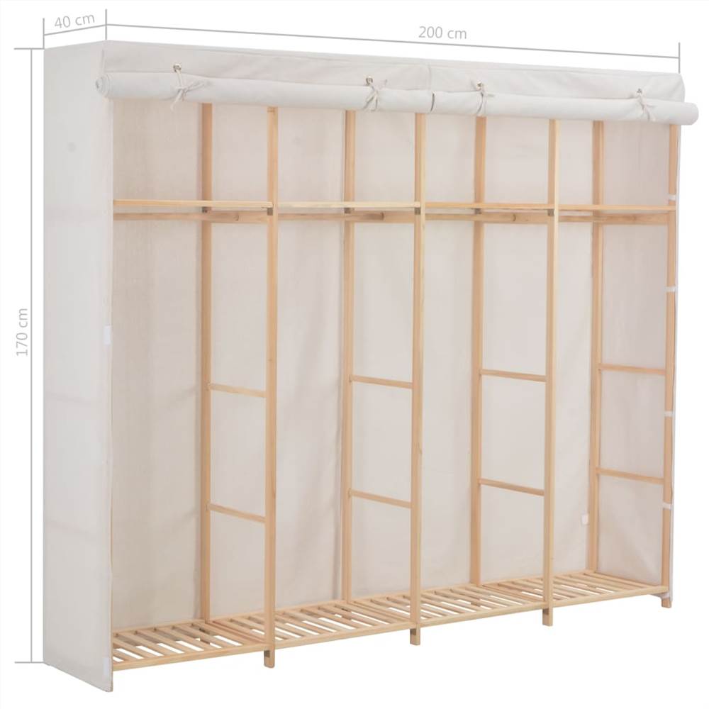 Wardrobe White 200x40x170 Cm Fabric 11 Wardrobe White 200x40x170 cm Fabric