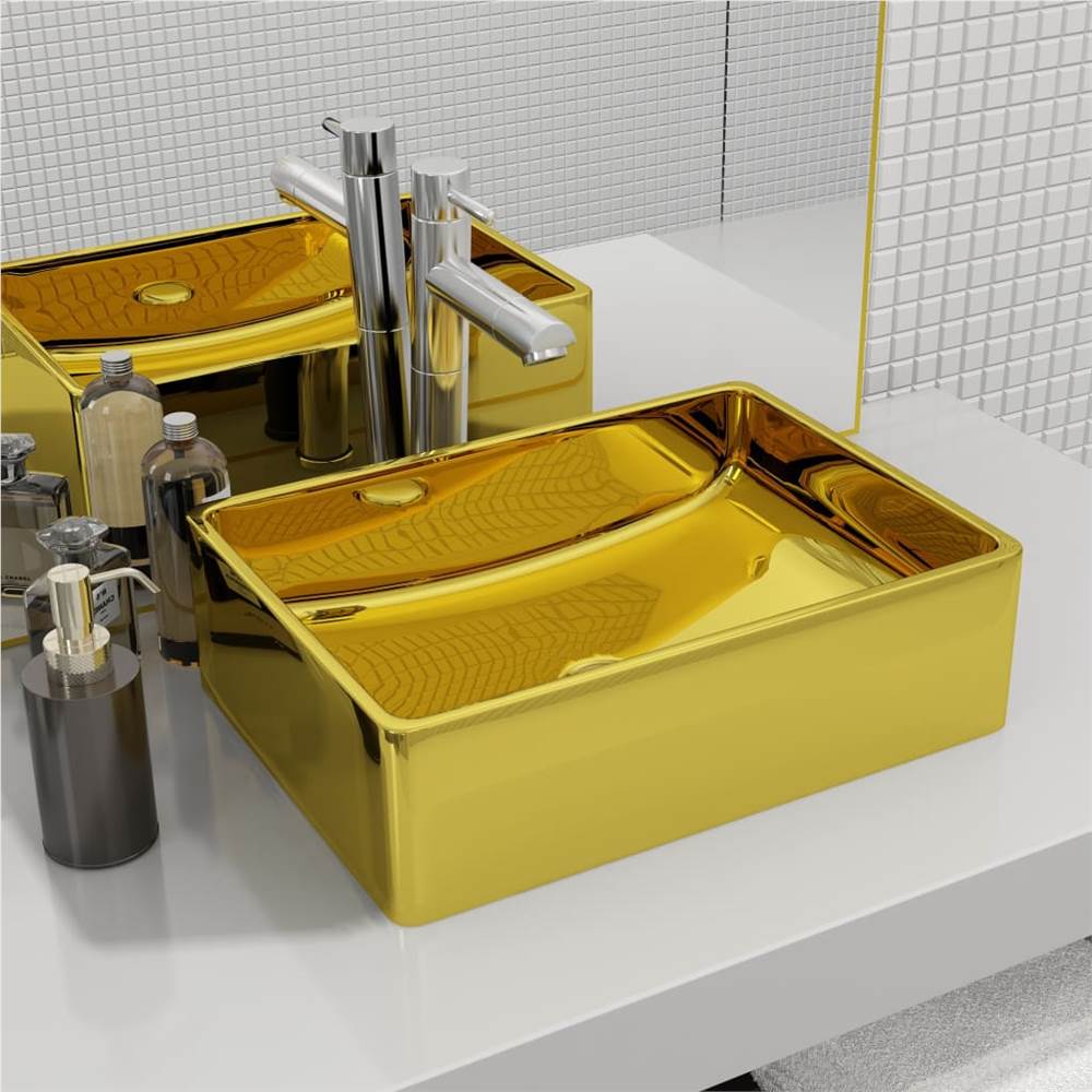 

Wash Basin 41x30x12 cm Ceramic Gold