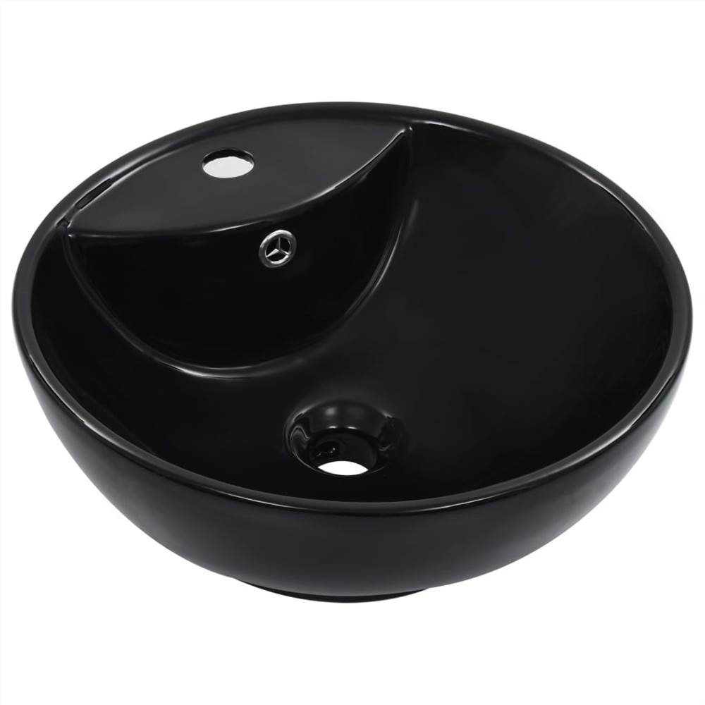 

Wash Basin with Overflow 46.5x18 cm Ceramic Black