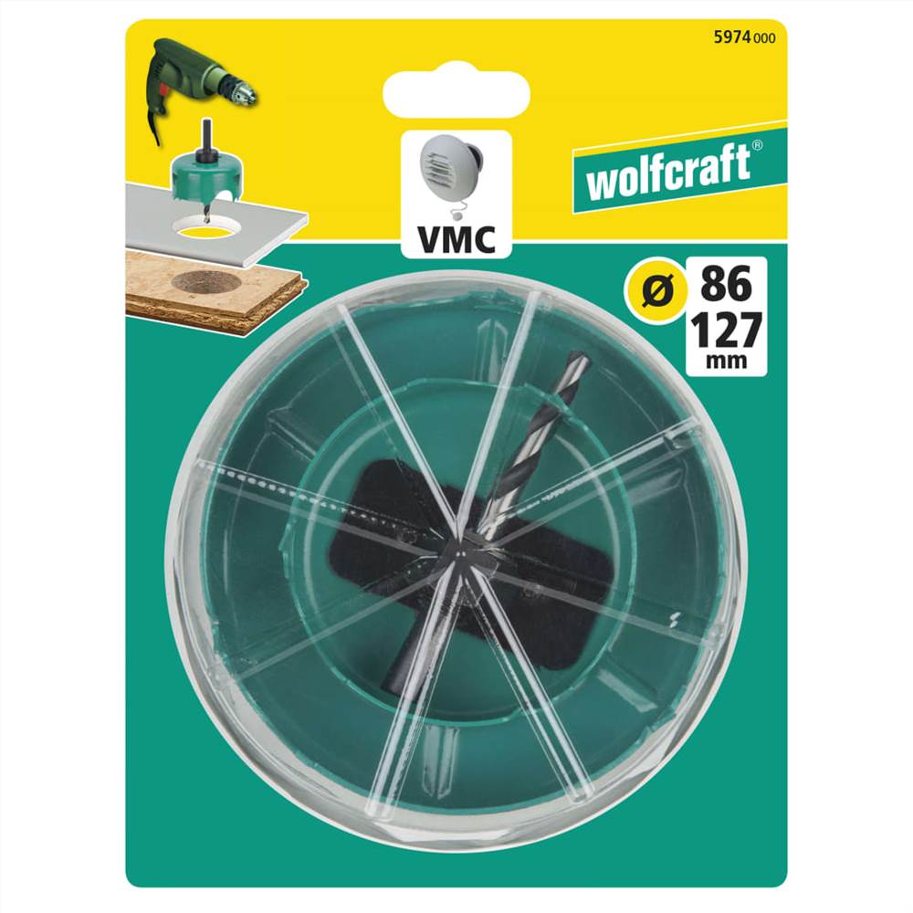 wolfcraft 2 Piece Hole Saw Set Carbon Steel Turquoise 5974000