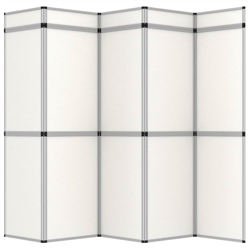 15-Panel Folding Exhibition Display Wall 302x200 cm White