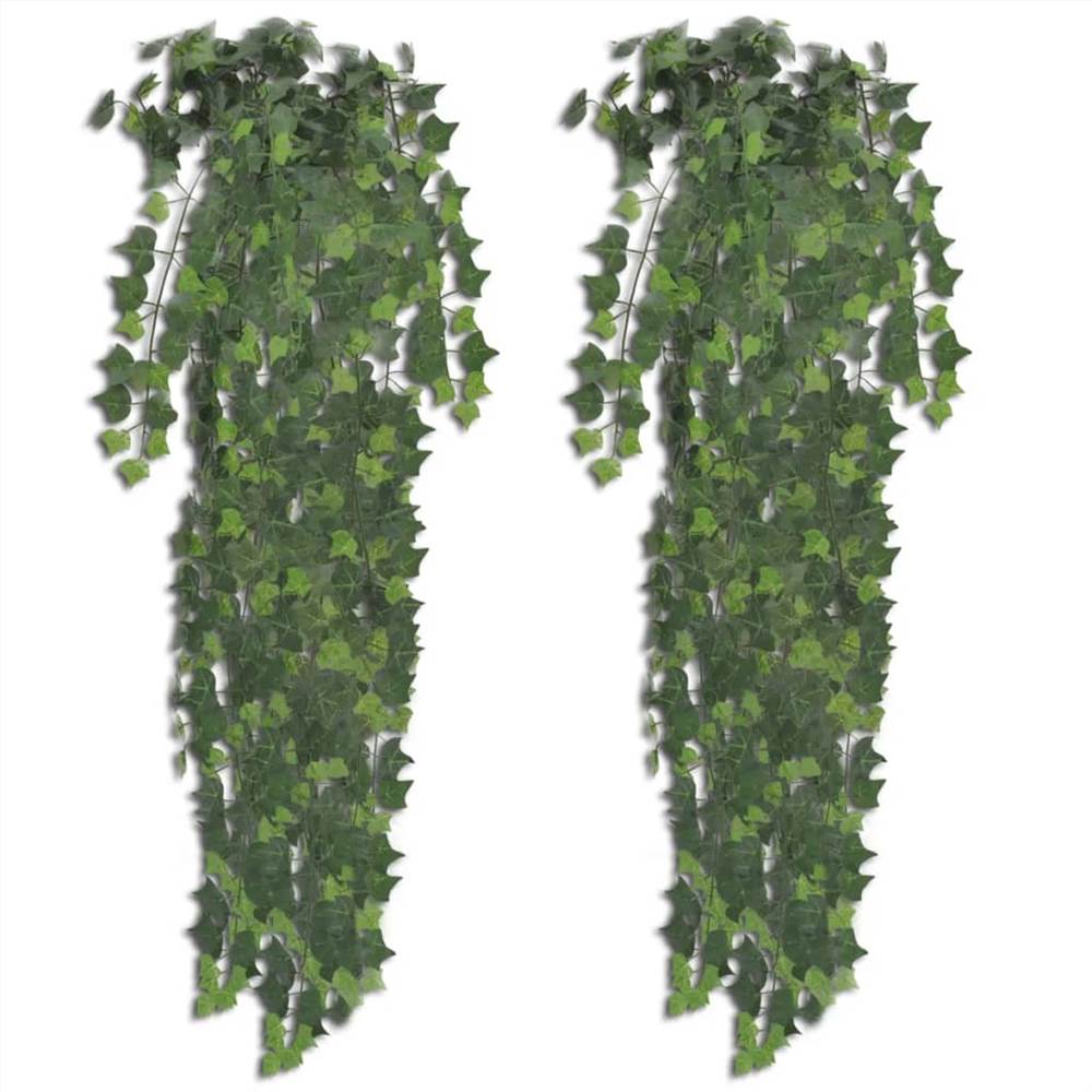2 pezzi di edera artificiale cespuglio 90 cm verde