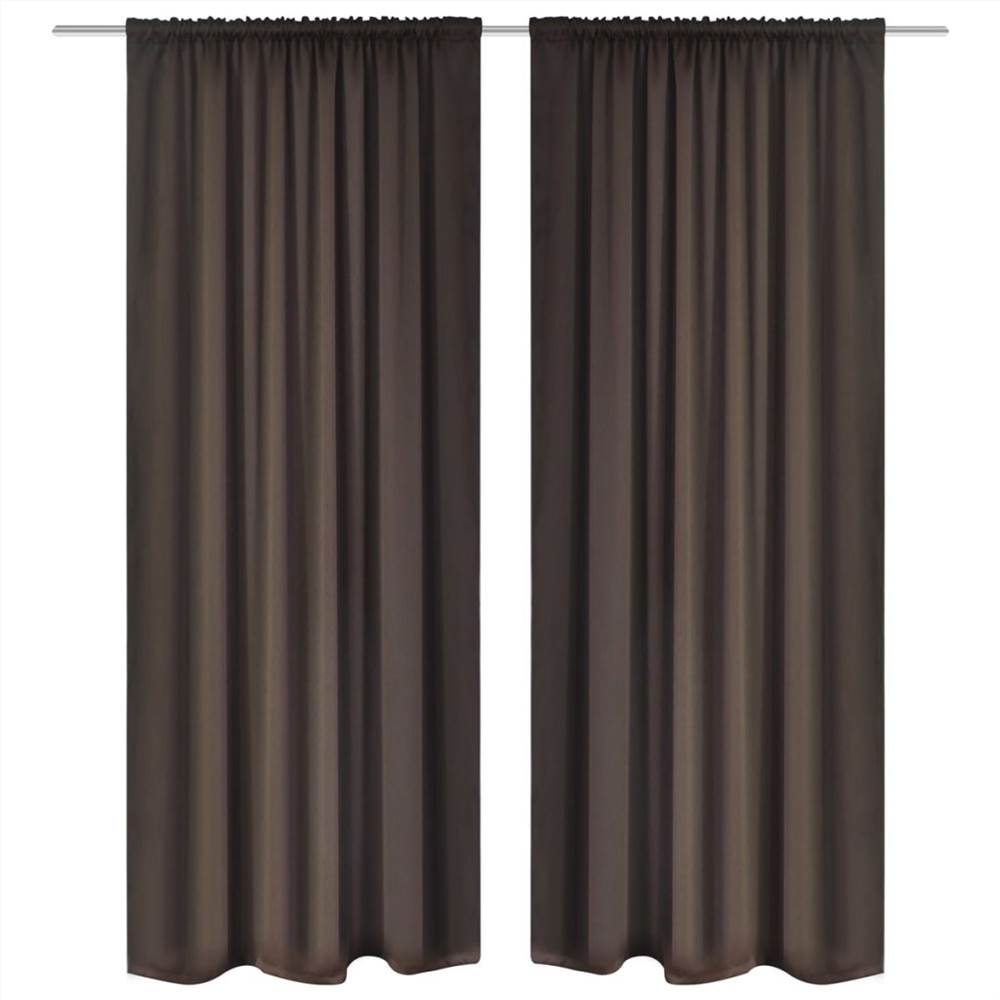 

2 pcs Brown Slot-Headed Blackout Curtains 135 x 245 cm