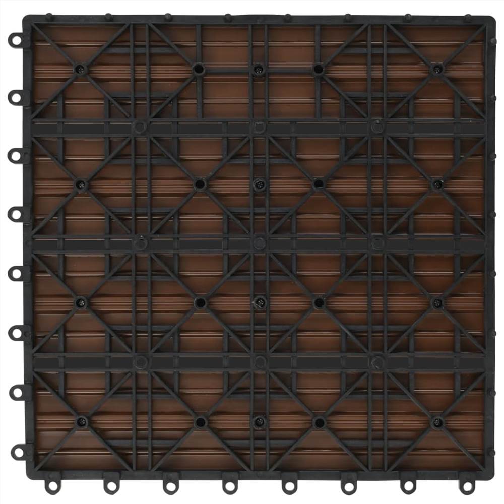 22 pcs Decking Tiles 30x30 cm 2 sqm WPC Dark Brown