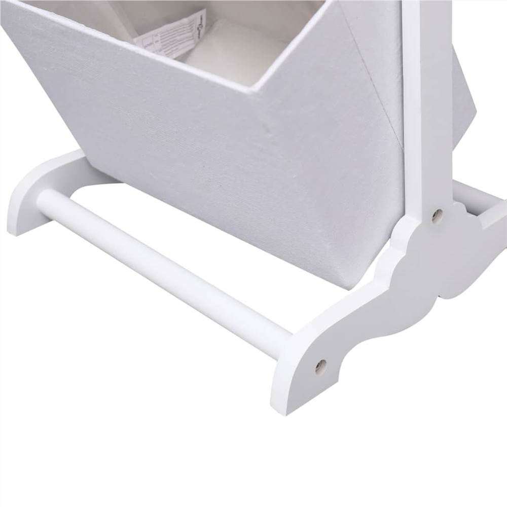 3-Layer Basket Rack White 35x35x102 cm Wood