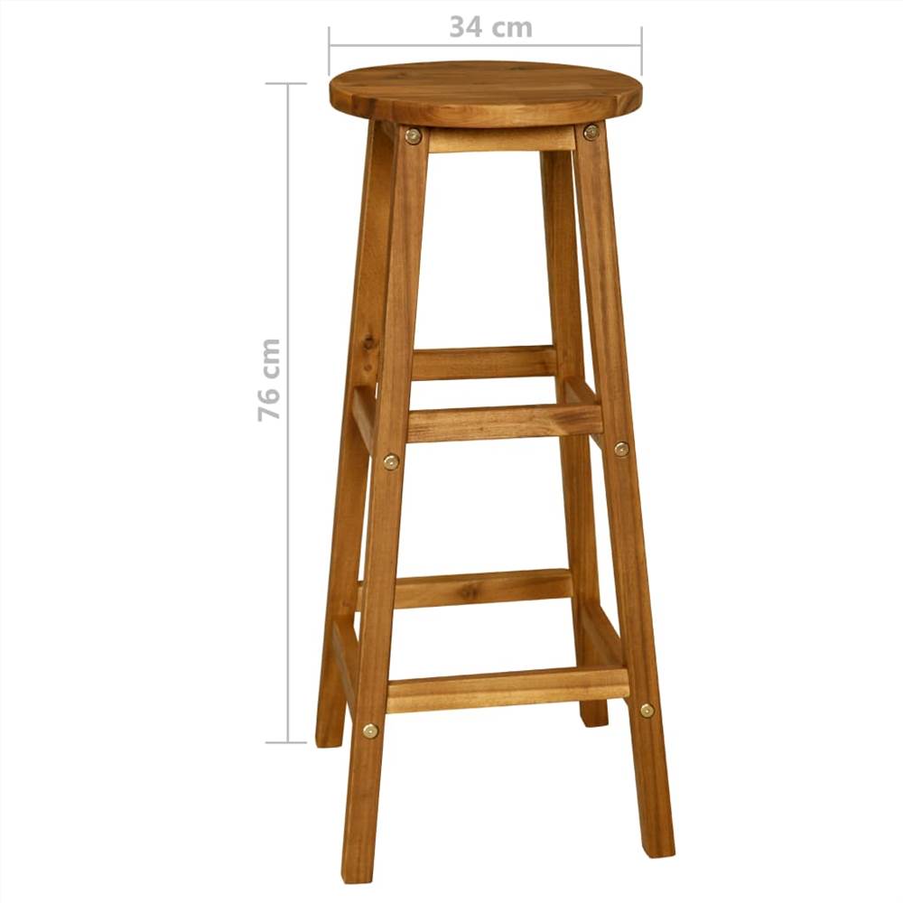 3 Piece Bar Set Solid Acacia Wood