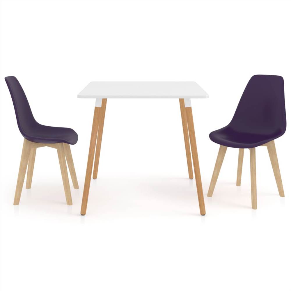 

3 Piece Dining Set Dark Purple