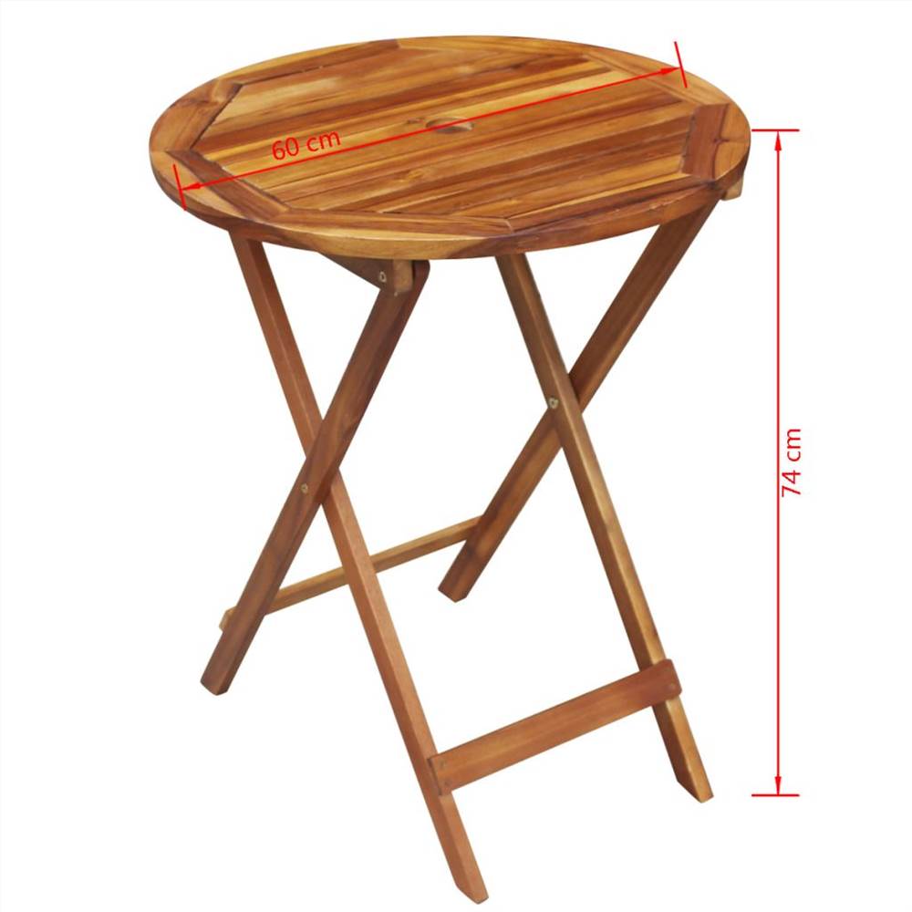 3 Piece Folding Bistro Set solid Acacia Wood