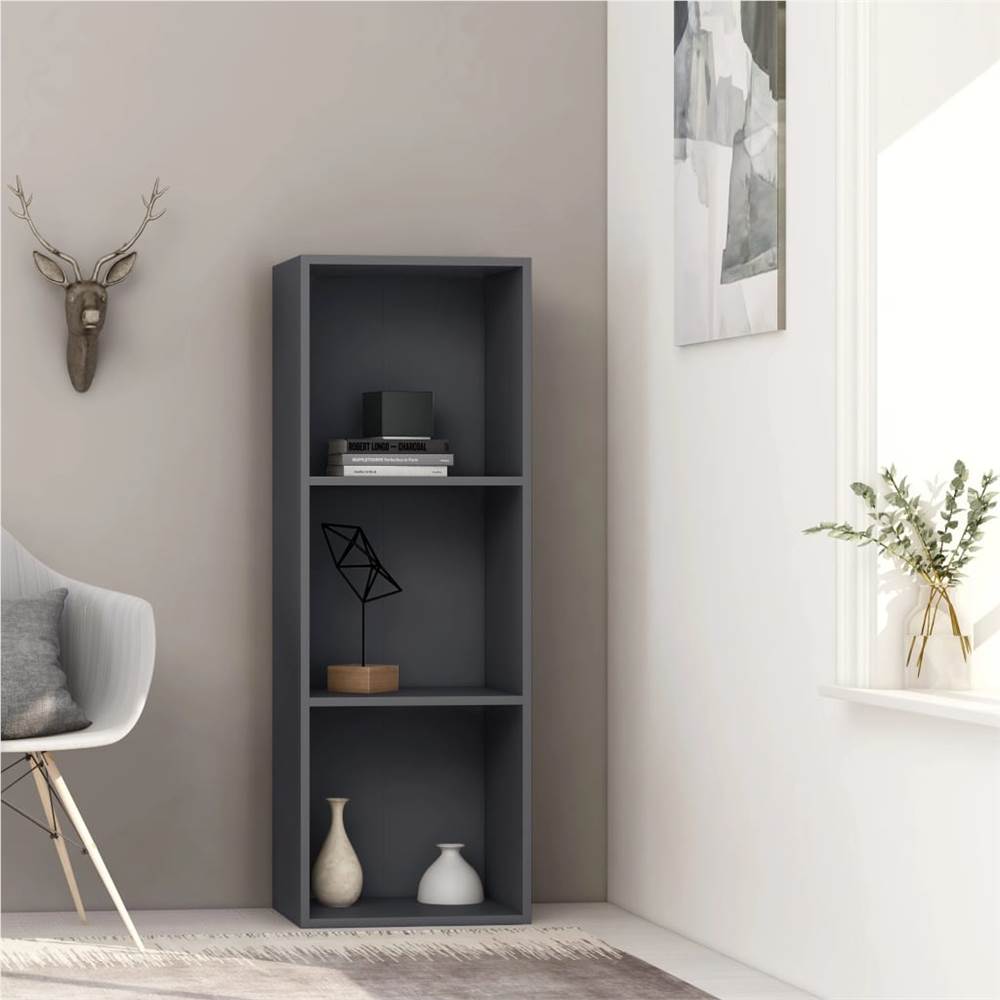 

3-Tier Book Cabinet Grey 40x30x114 cm Chipboard
