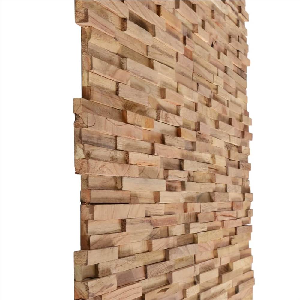 3D Wall Cladding Panels 20 pcs Solid Teak 2 m²