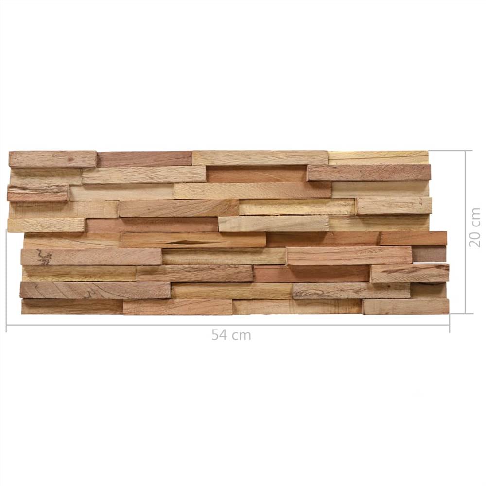 3D Wall Cladding Panels 20 pcs Solid Teak 2 m²