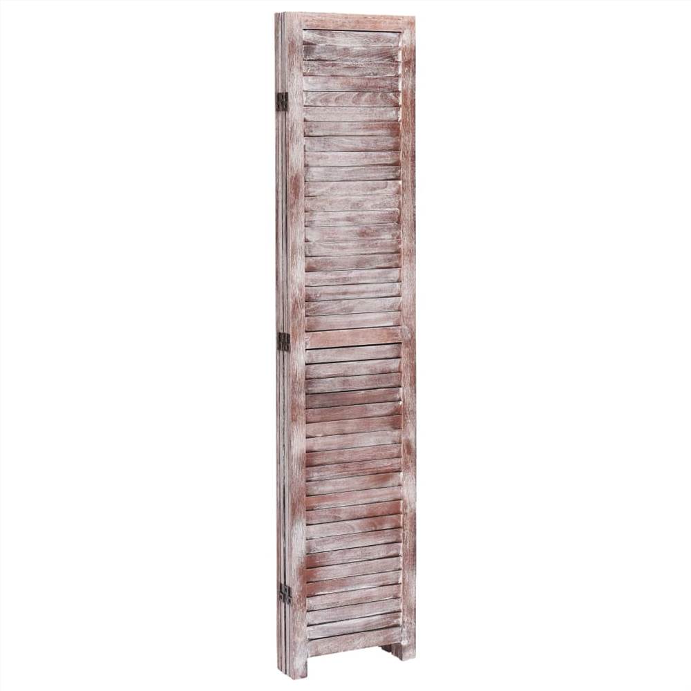4-Panel Room Divider Brown 140x165 cm Wood