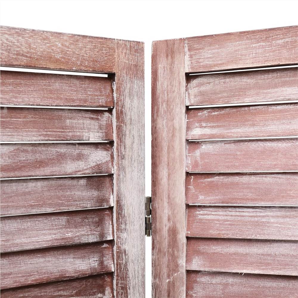 4-Panel Room Divider Brown 140x165 cm Wood
