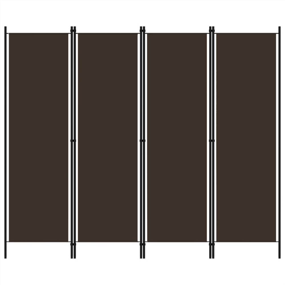 

4-Panel Room Divider Brown 200x180 cm