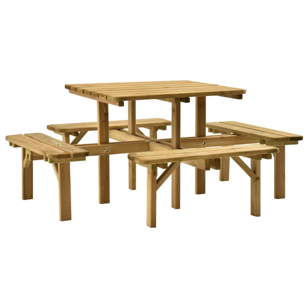 

4-Side Picnic Table 172x172x73 cm Impregnated Pinewood