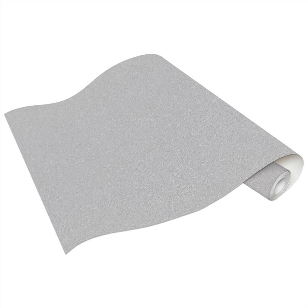 4 pcs Non-woven Wallpaper Rolls Plain Shimmer Light Grey 0.53x10 m