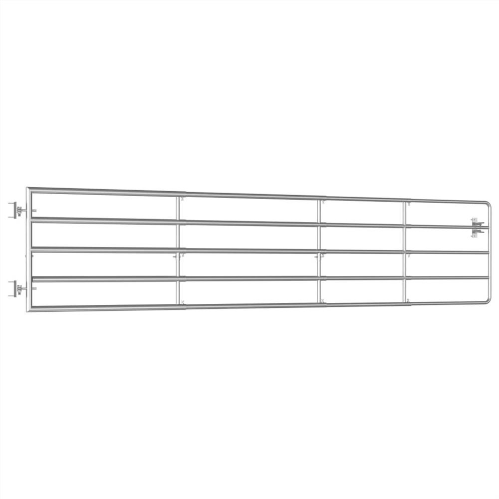 5 Bar Field Gate Steel (150-400)x90 cm Silver