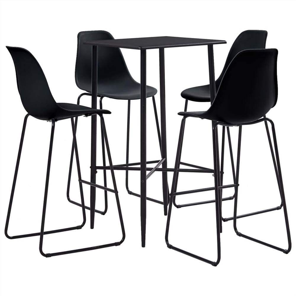 

5 Piece Bar Set Plastic Black